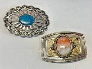 lot 83 image: Lot of 2 Vintage Belt Buckles