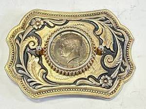 lot 84 image: 1964 Fifty Cent Piece Belt Buckle