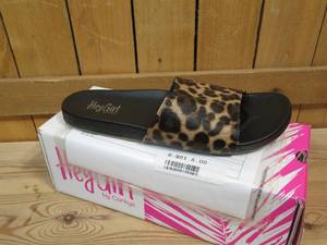 lot 69 image: Corkys Backyard Water-Resistant Single Strap Slide Sandals, Womens Size 10  Leopard
