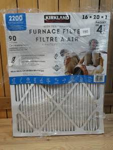 lot 190 image: Lot of 7 Furnace Filters  16x20x1  Kirkland Signature 2200 High Performance Furnace Filters
