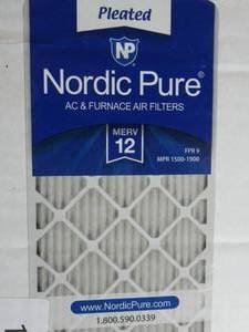 lot 197 image: Lot of 2  Nordic Pure 16x24x4 Pleated MERV 12 Air Filters