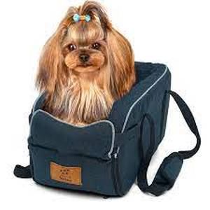 lot 96 image: Yokee Dog Car Seat, Fully Detachable and Washable Dog Booster Seat for Small Pets Up to 12 Lbs, Center Console Dogs and Cats Car Seat with Fixed Velcro and Straps, Fits Car, Home, Travel - Blue