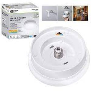 lot 158 image: Commercial Electric Spin Light 7 in. Closet Light Selectable CCT LED Flush Mount Laundry Room Hallway Stairway Lighting
