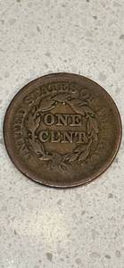 lot 1 image: 1852 Braided Hair Large Cent Penny