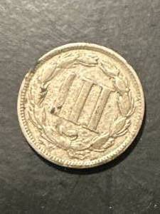 lot 19 image: 1865 3 Cent Nickel