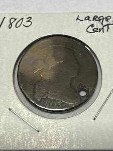 lot 29 image: 1803 Large Cent Penny (220 Years Old)