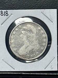 lot 33 image: Beautiful 1818 Capped Bust Half Dollar
