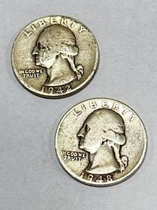 lot 46 image: Lot of 2 Silver Quarters