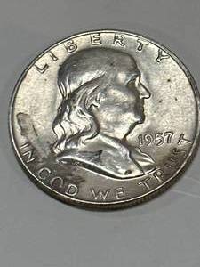 lot 55 image: 1957 Franklin Half Dollar