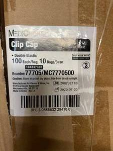 lot 26 image: MSRP $3360  28 Cases Medichoice Satin Sheen Blue Clip Double Elastic Bouffant Caps Hats (10 Bags Per Case - 100 Caps Per Bag) No Expiration