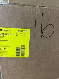 lot 29 image: MSRP $1780  16 Cases&nbspKangaroo 773656 ePump 1000ml Enteral Feeding Pump Bag Set&nbspFeed-Only Anti-Free Flow (AFF) Valve, PVC (30 Per Case) Expiration 123