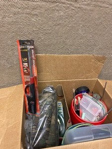 lot 10 image: 2 BOXES OF ASSORTED GARAGE ITEMS