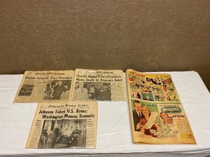 lot 7 image: 3 KENNEDY NEWS PAPERS & LAMINATED MAR. 8 1942 COMIC SECTION