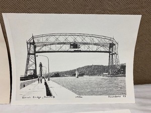 lot 9 image: GREAT VINTAGE PRINTS OF SHIP & DULUTH AERIAL LIFT BRIDGE AND MORE