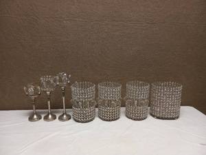 lot 57 image: BEADED CANDLE HOLDERS