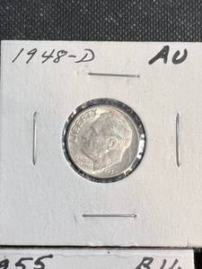 6 AU-UNC ROOSEVELT DIMES 48-D 51-D 55 55-S 58 59-D