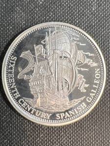 1 TROY OZ .999 FINE SILVER 16th CENTURY GALLEON DESIGN