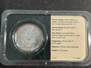 2001 AMERICAN SILVER EAGLE 1 TROY OZ .999 FINE SILVER LITTLETON SEALED