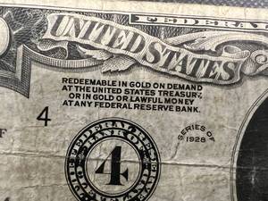 1928 US FEDERAL RESERVE $20 GOLD DEMAND NOTE PAYABLE IN GOLD