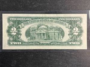 1963 US RED SEAL $2 FEDERAL RESERVE NOTE