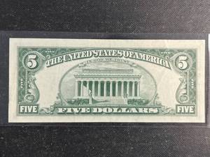 1963-A US GREEN SEAL $5 FEDERAL RESERVE STAR NOTE UNC