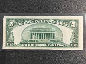 1928-C US RED SEAL $5 TREASURY NOTE