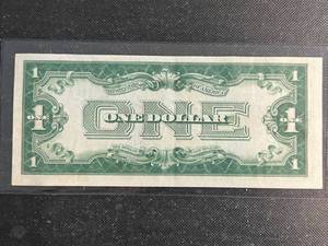 1928-A US BLUE SEAL $1 SILVER CERTIFICATE FUNNY BACK UNC
