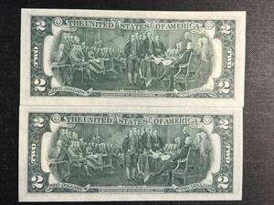 GROUP OF 2 US BICENTENNIAL $2 NOTES BOTH POSTMARKED 1976