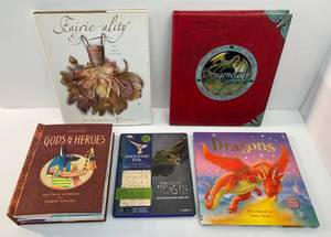 lot 98 image: Group Of Vintage Misc. Books Including Dragons, Dragonology, Fairie-ality And More