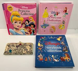 lot 100 image: Group Of Disney Childrens Books And Hand Clutch (Disney Couture)