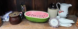 lot 123 image: Shelf Full Of Misc. Vintage Items