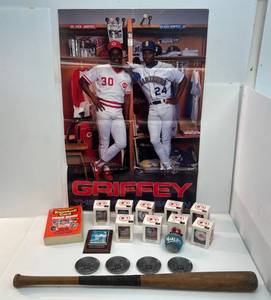 lot 5 image: Group Of Misc. Vintage Baseball Items Including Team Baseballs And More