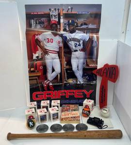 lot 6 image: Group Of Misc. Vintage Baseball Items Including Team Baseballs And More