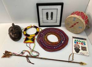 lot 25 image: Group Of African Beaded Items And More