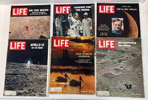 lot 80 image: Group Of Vintage 1969 Life Magazines On The Moon And More
