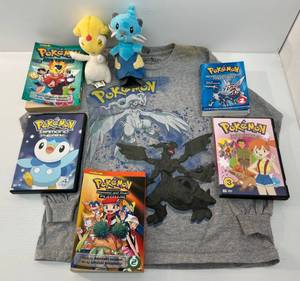 lot 92 image: Group Of Vintage Pokemon Including T-Shirt, DVDs And Books