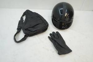 Motorcycle helmet, bag, glove