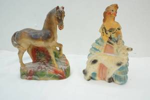 vintage Chalkware statues