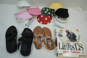 links ls , visors sandals