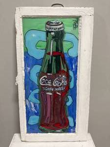 lot 46 image: Modern painted glass of a Coca Cola bottle