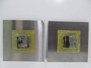 lot 26 image: 2 Signed Art Glass on Chrome Artworks