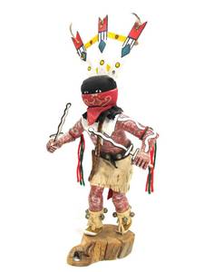 lot 37 image: Handmade Signed Native American Kachina Doll #5 - Crown Dancer