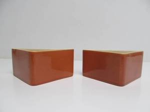 lot 177 image: Pair of Mid Century Triangular RED WING Pottery Planters