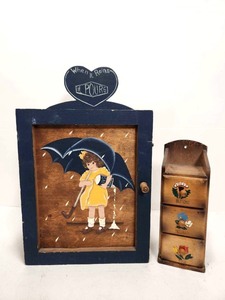 lot 95 image: Primitive Wood SaltSpice Cabinets