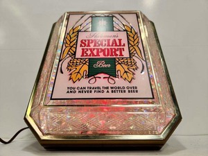 lot 128 image: Working Vintage SPECIAL EXPORT Lighted Stained Glass Style Beer Sign