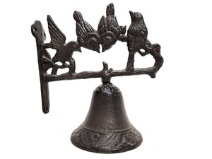 lot 133 image: Cast Iron Outdoor Porch Bell wBirds