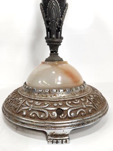lot 138 image: Ornate Vintage 1930s Deco chrome & Onyx Smoking Stand