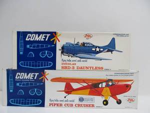 lot 205 image: 2 New Vintage Comet Flying Model Airplane Kits