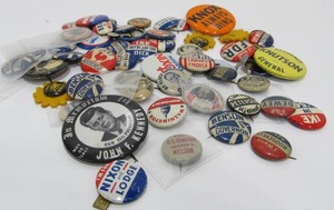 lot 113 image: Wonderful Large Lot of Vintage & Antique Political Campaign Pins & Buttons
