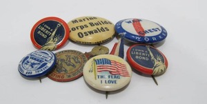 lot 114 image: Group of Original WW2 Related Pinbacks & Buttons